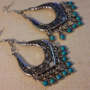 Earrings. Blue